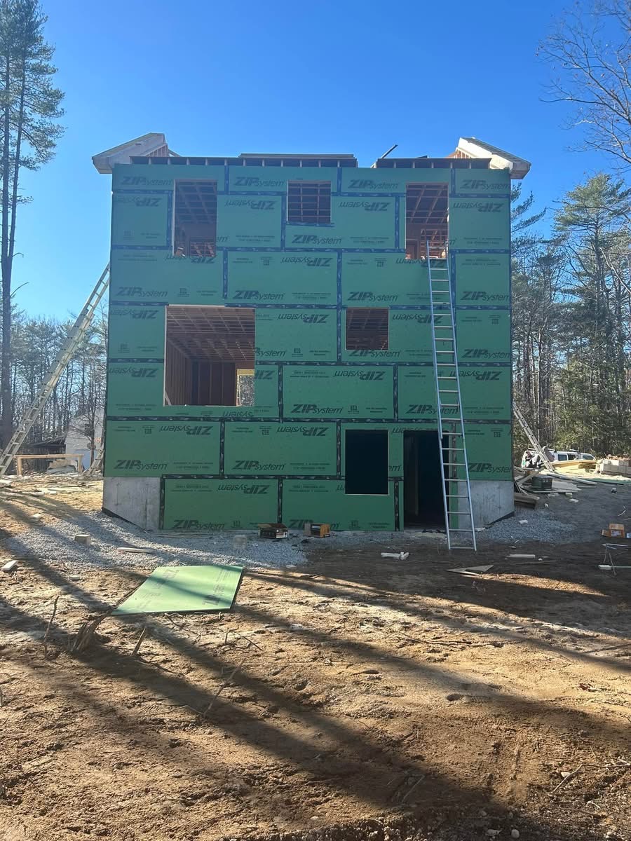 Multi-level new home build sheathed in ZIP System panels